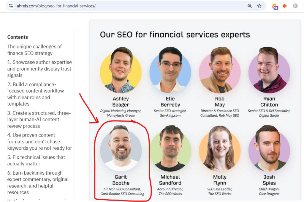 garit boothe fintech seo consultant