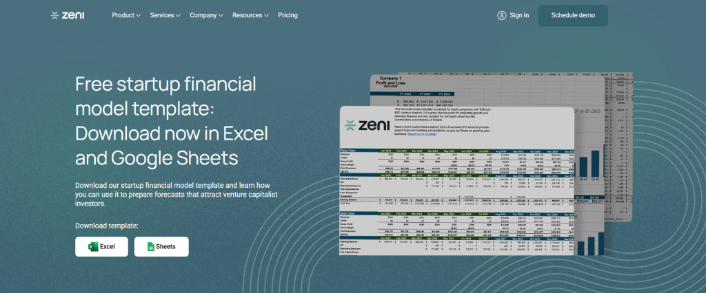 startup financial template