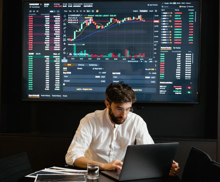 a man trading in crypto